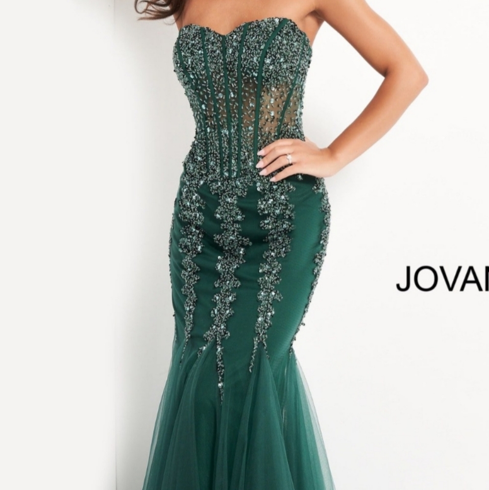 Jovani beaded corset evening dress. - Picture 2 of 16